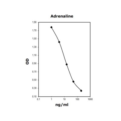 Typical standard curve - Adrenaline (Epinephrine) ELISA kit - plasma, urine