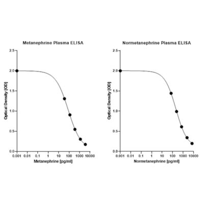 Plasma metanephrines ELISA: Standard curves