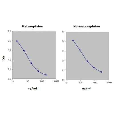Urinary metanephrines ELISA: Standard curves
